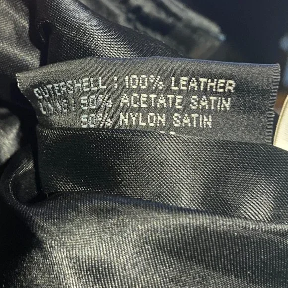 Vintage Wilsons Black All Leather 90s Y2K Moto Biker Rodeo Western Vest-XL - Picture 13 of 14